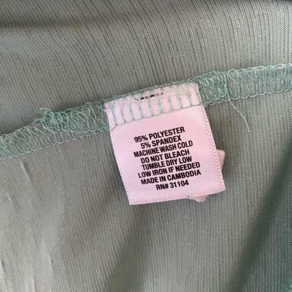 Wonderly Mint Green Pintuck Pleated Long Sleeve Blouse Size PM - Picture 9 of 9